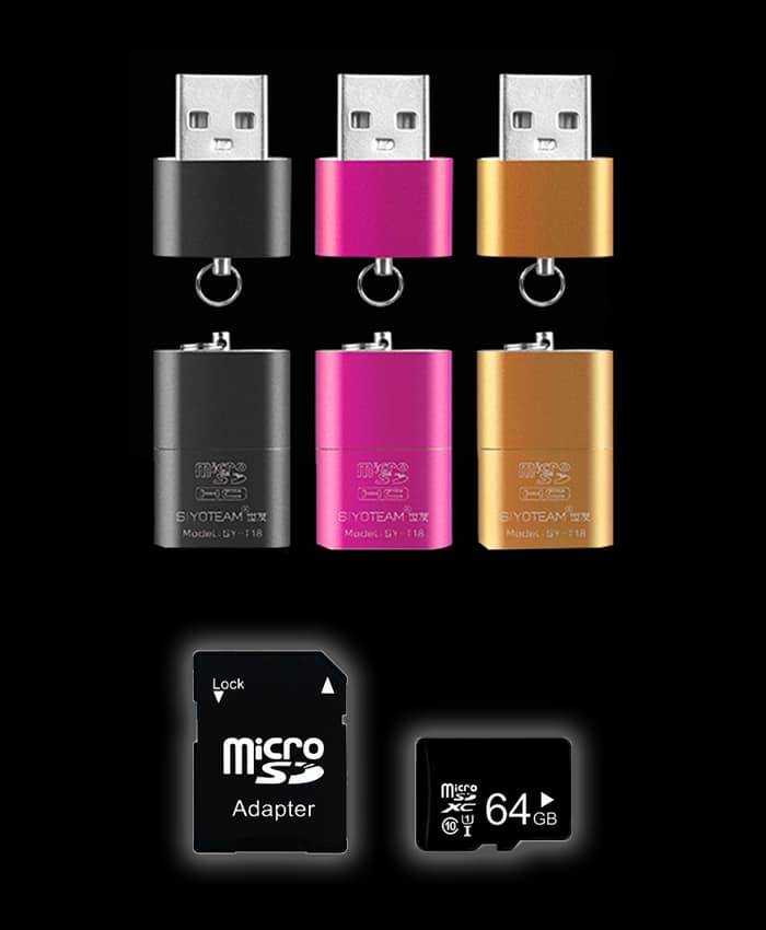 64GB Mini USB Flashdrive With High Speed Micro SD Card