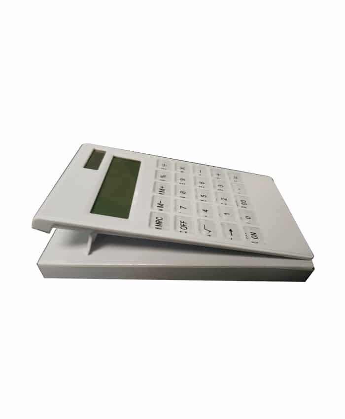 WHITE PREMIUM DUAL POWERED CALCULATOR