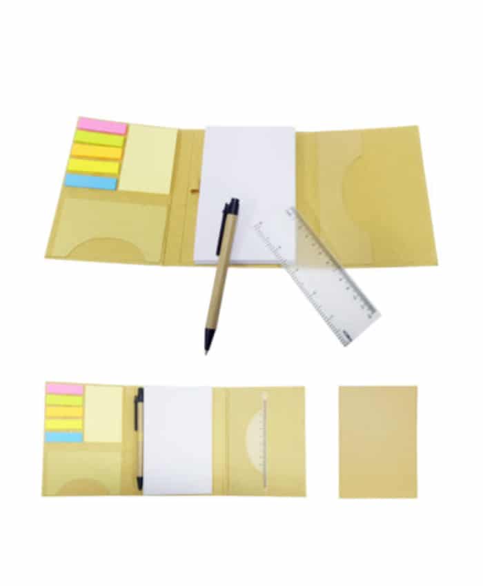 RECYCLED NOTEPAD WITH RULER AND PEN