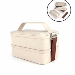 HUSK FIBER 2 TIER LUNCH BOX WITH CUTLERY