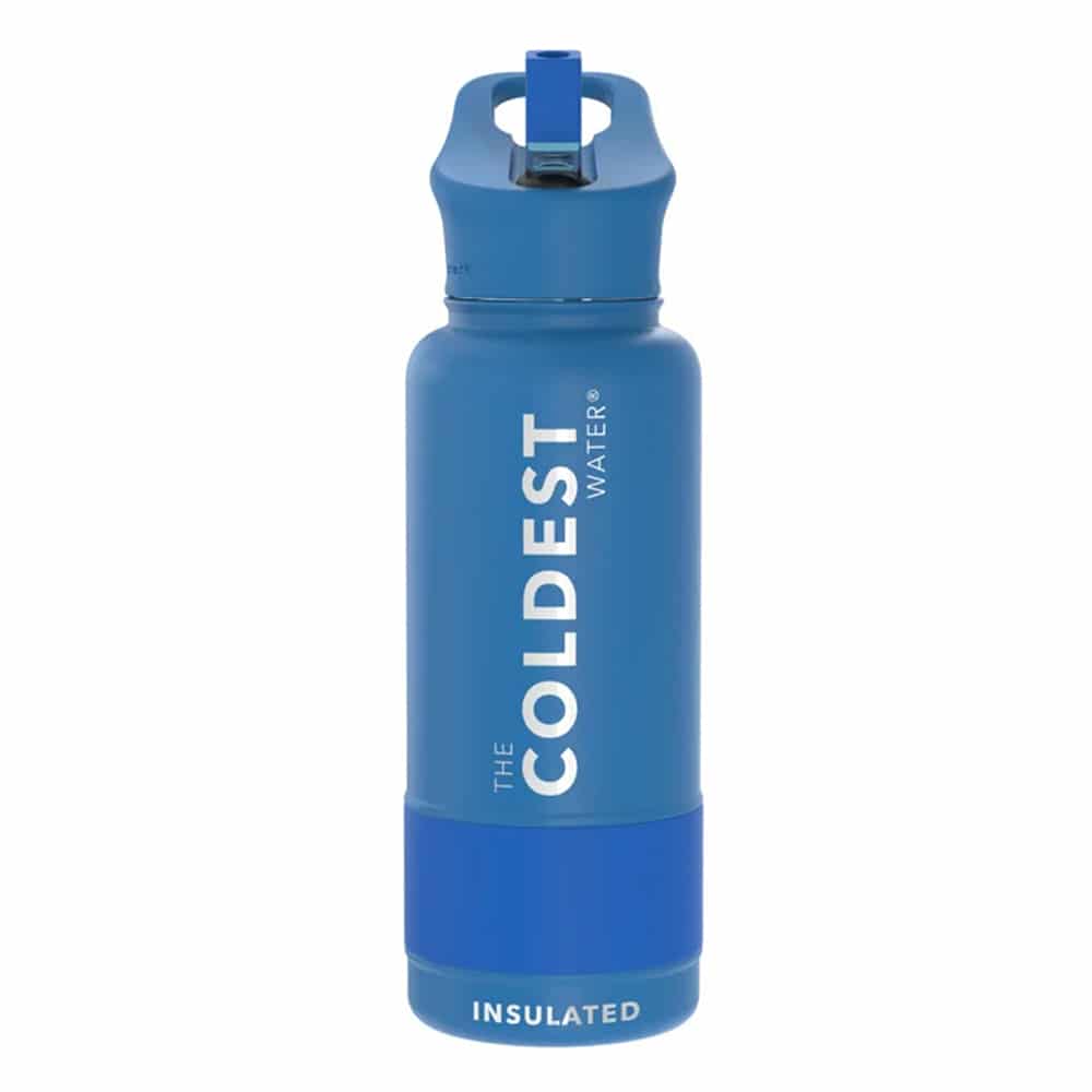 The Coldest 32 Oz Sports Thermal Bottle - Flip Top Straw Lid (Sailor Blue)