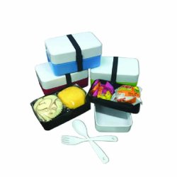 PLASTIC TWO COLOURS TIER LUNCH BOX