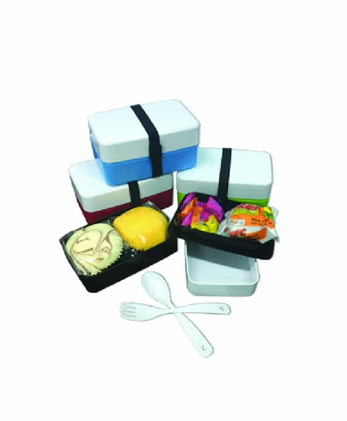 PLASTIC TWO COLOURS TIER LUNCH BOX