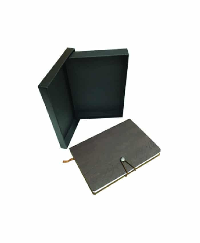 PU LEATHER NOTEBOOK IN DARK BROWN