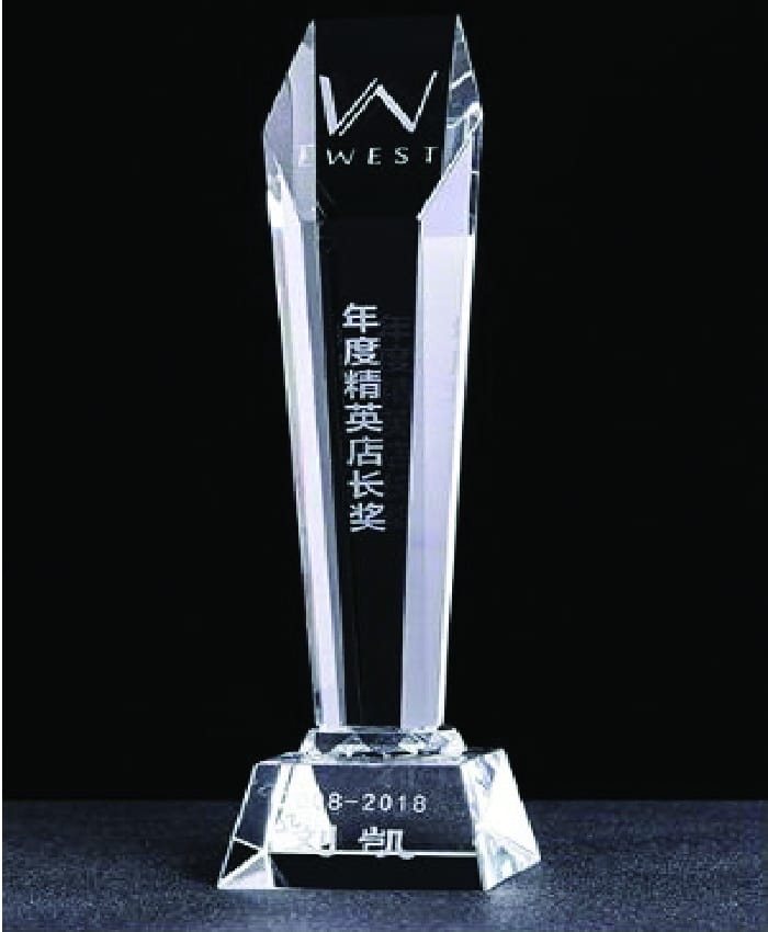 Hexagon Bevel Crystal Award Trophy