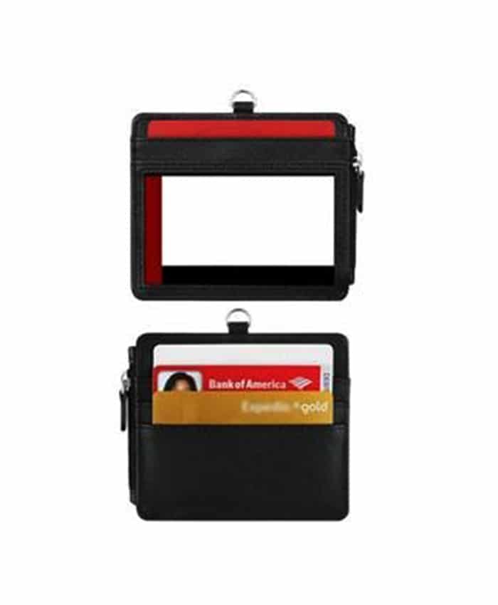 ZIPPER LANDSCAPE LEATHER CARD HOLDER