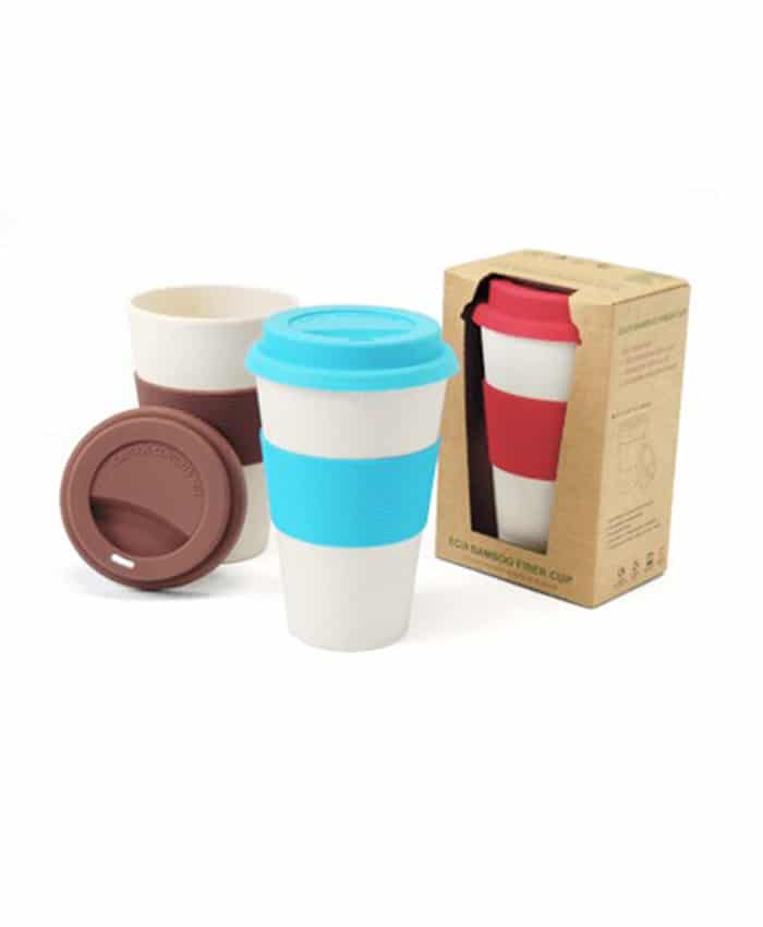 BAMBOO FIBRE MUG WITH LID & SLEEVE
