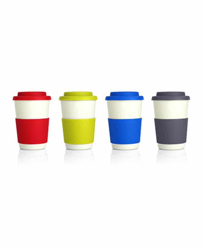 BAMBOO FIBER CUP WITH SILICONE LID AND GRIP