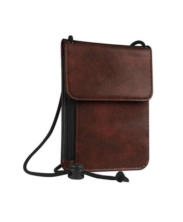 RFID SLIM LEATHER WALLET WITH SLING