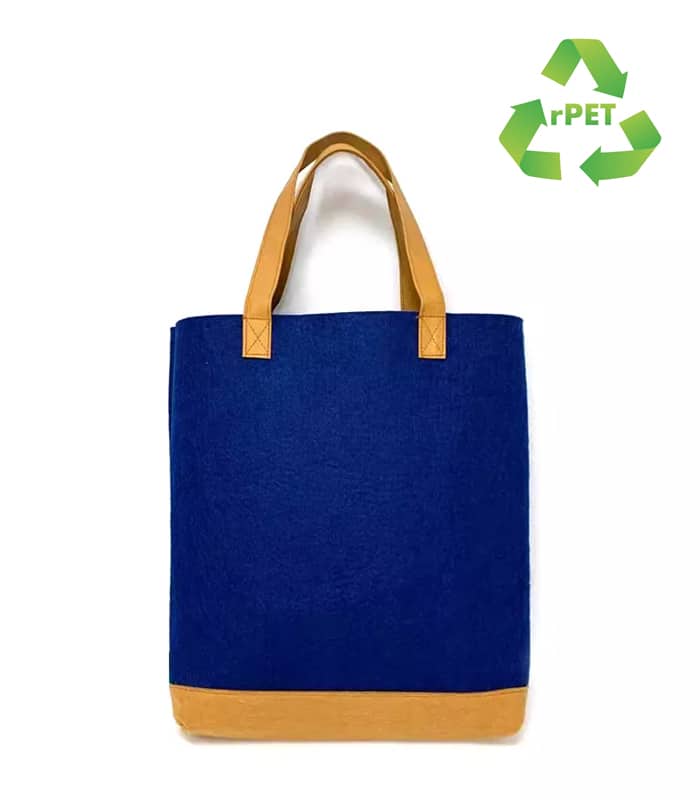 RPET Recycled Felt Tote Bag with Leather Handle