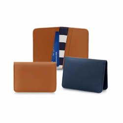 PU LEATHER AND CANVAS FOLDED CARD CASE