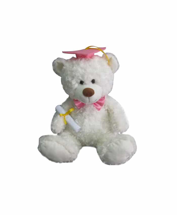 PLUSH SUPER SOFT VELBOA WHITE GRADUATION BEAR