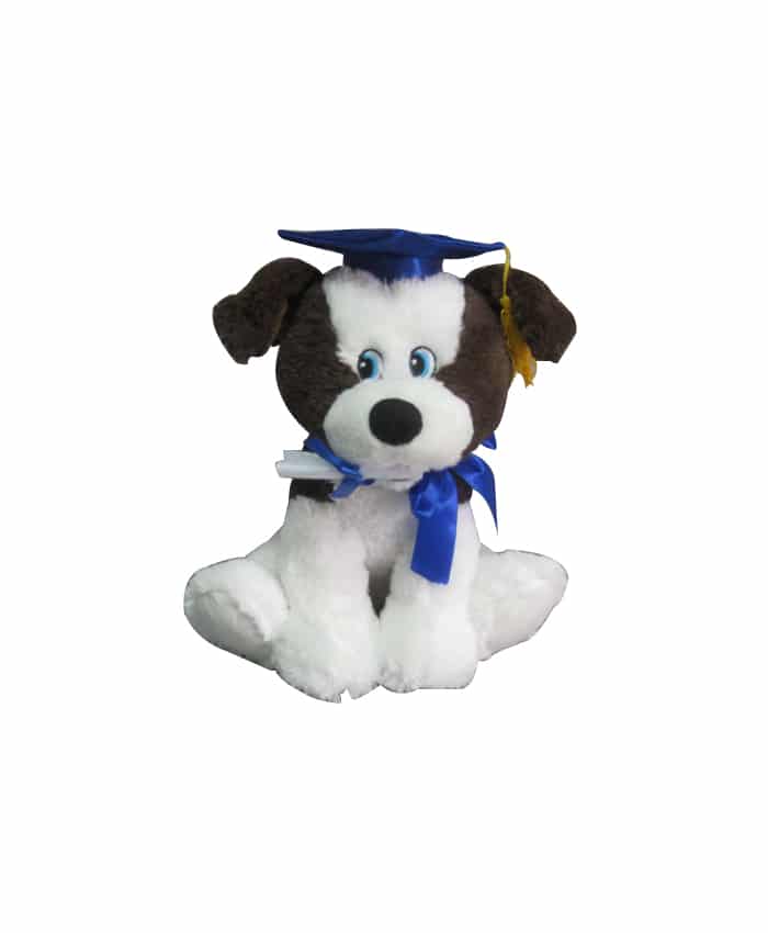 ADORABLE PLUSH SHORT FUR GRADUATION DOG