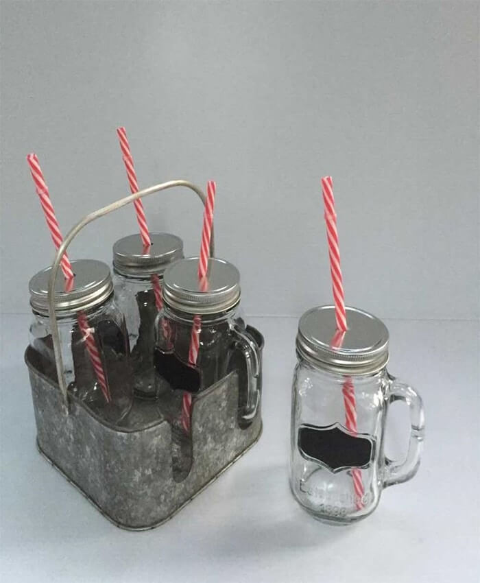 MASON JAR DRINKING SET