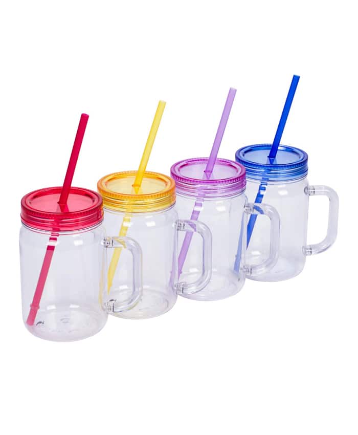 BPA FREE MASON MUG WITH LID