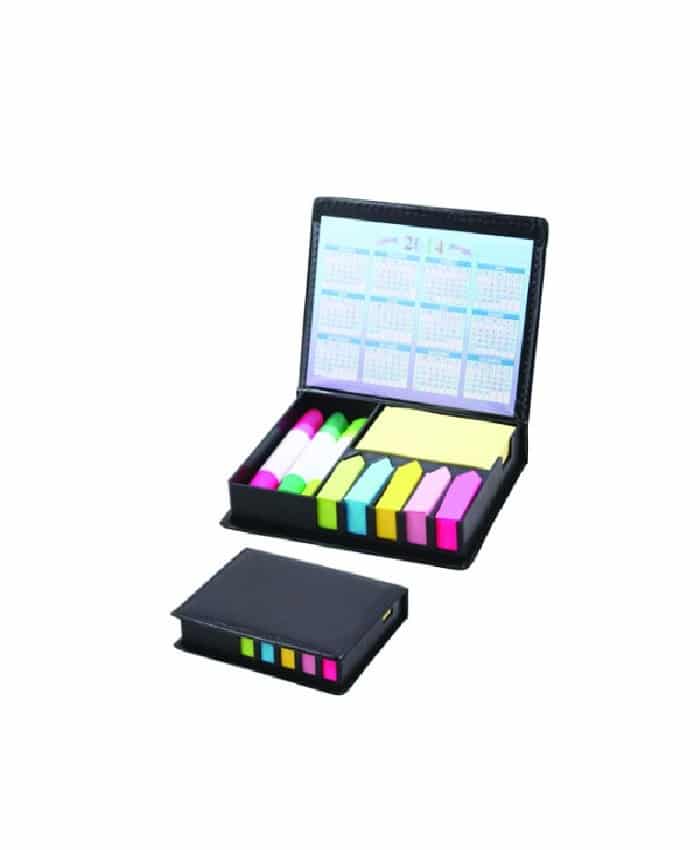 PU MEMO BOX WITH HIGHLIGHTER