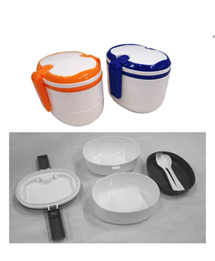 PLASTIC 3 TIER LUNCH BOX WITH FORK & SPOON