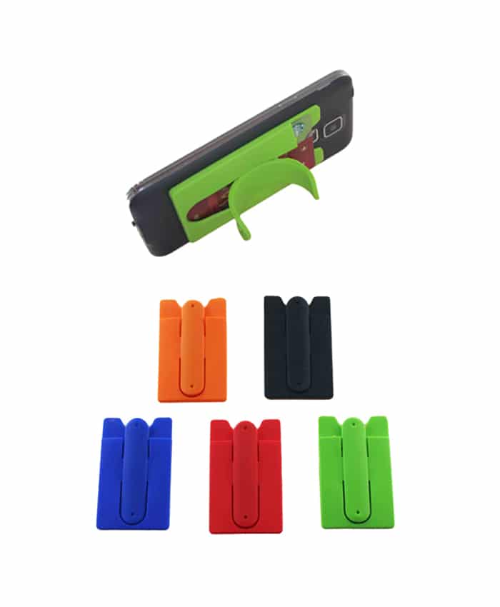 SILICONE PHONE STAND WITH CARD HOLDER