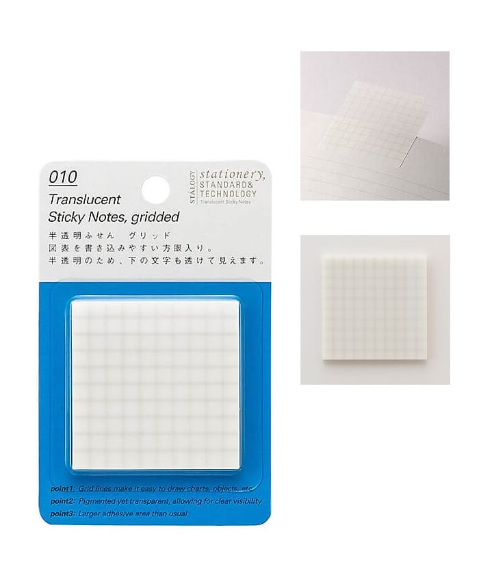 Stalogy Translucent Sticky Gridded Notes