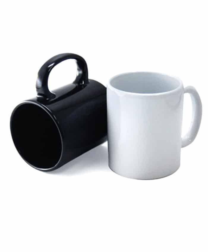 BLACK AND WHITE CERAMIC MUG