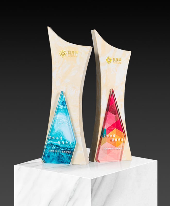 Modern Marble Crystal Trophy