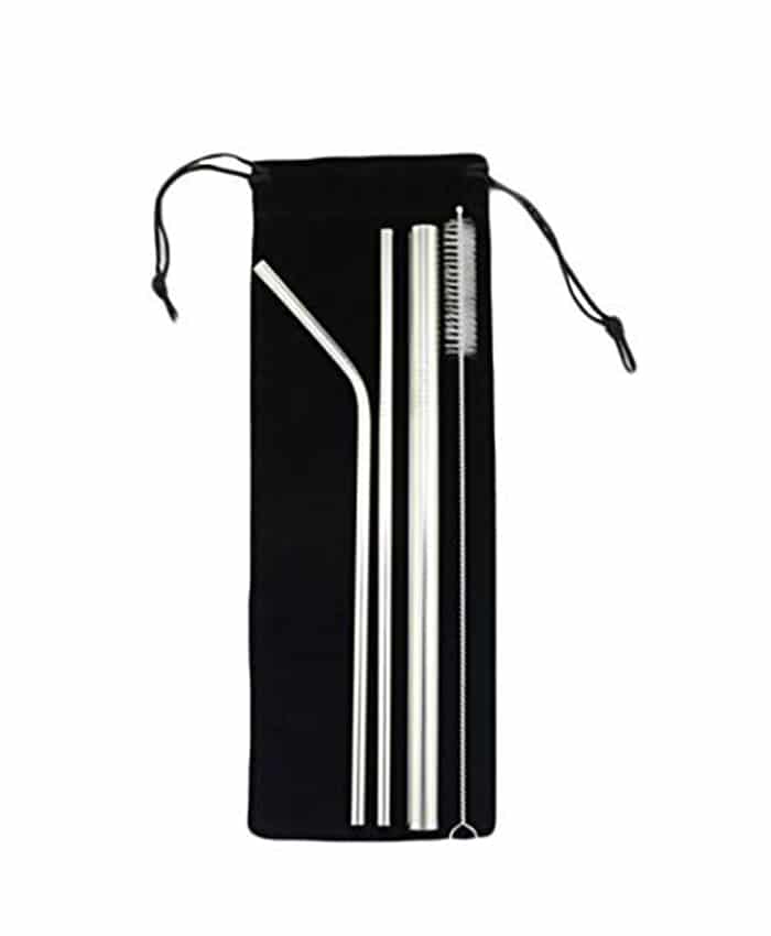 4PCS STAINLESS STEEL REUSABLE STRAW SET