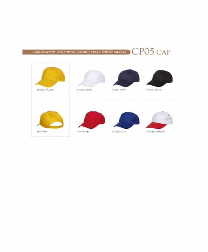 BASEBALL CAP TWILL 5-PANEL