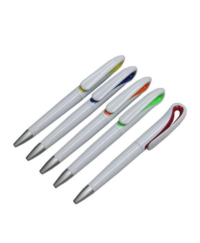 WHITE PLASTIC BALL PEN