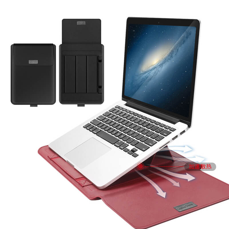 PU Laptop Sleeve with Built In Stand