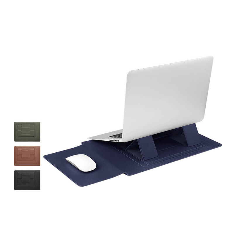 3 in 1 PU Leather Laptop Sleeve and Stand with Mousepad