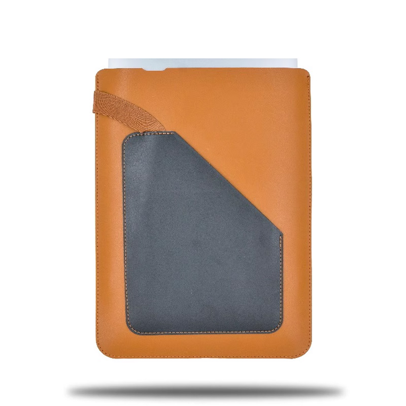 Leather Laptop Sleeve with Front Pocket