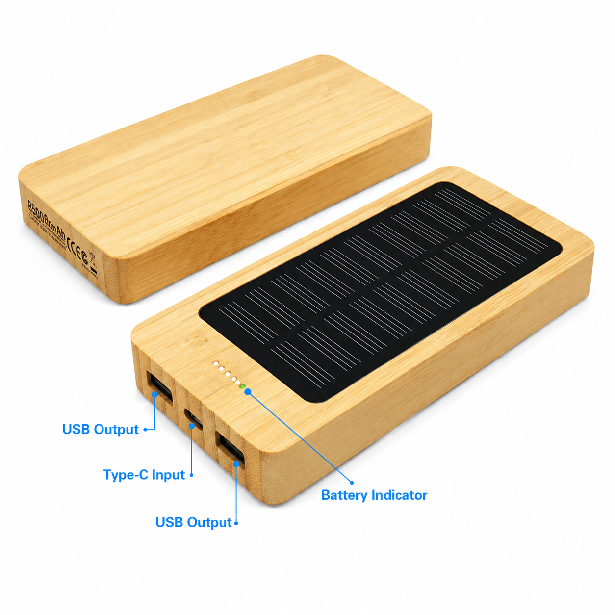 Eco Friendly Bamboo Solar Powerbank