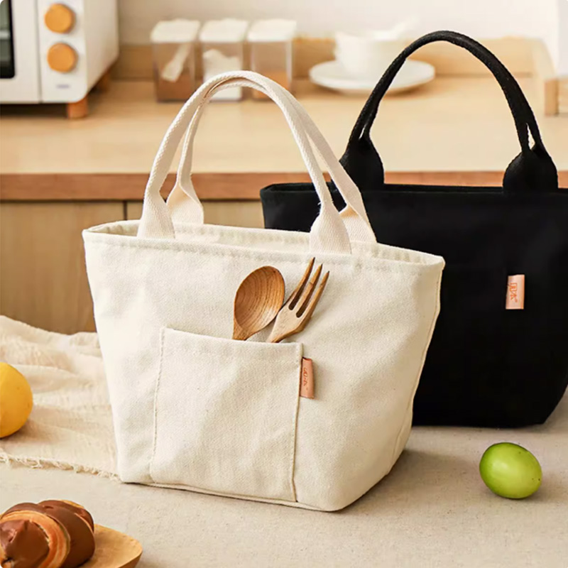 Insulated Canvas Lunch Bag with Zipper
