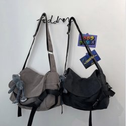 Canvas Crossbody Bag with Side Pocket