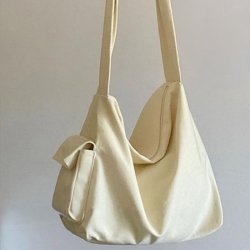 Canvas Drop Sling Bag with Side Pocket