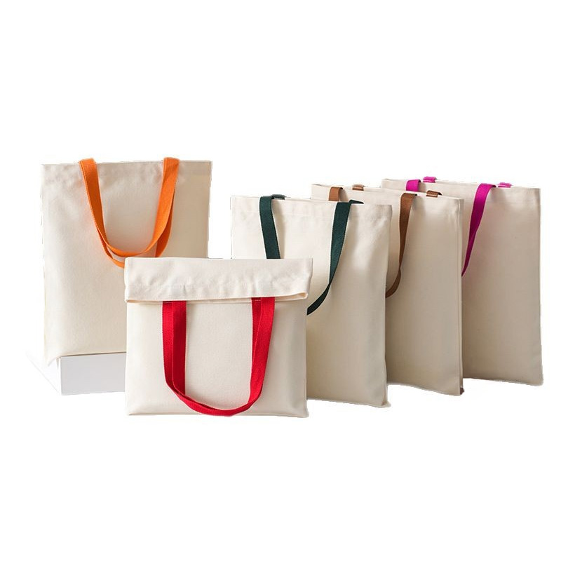Coloured Strap Canvas Tote Bag