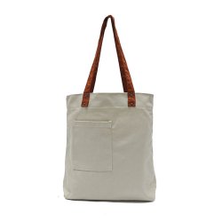 Canvas Tote Bag with Back Zipped Pocket