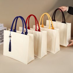 Coloured Handle Sturdy Canvas Bag