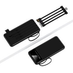 Quick Charge Power Bank with Detachable Built-in Cables