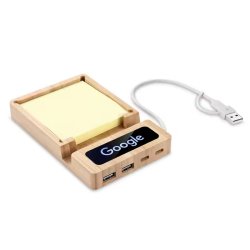 Eco Friendly Luminous Hub Dual USB 2.0 Type C with Sticky Notes