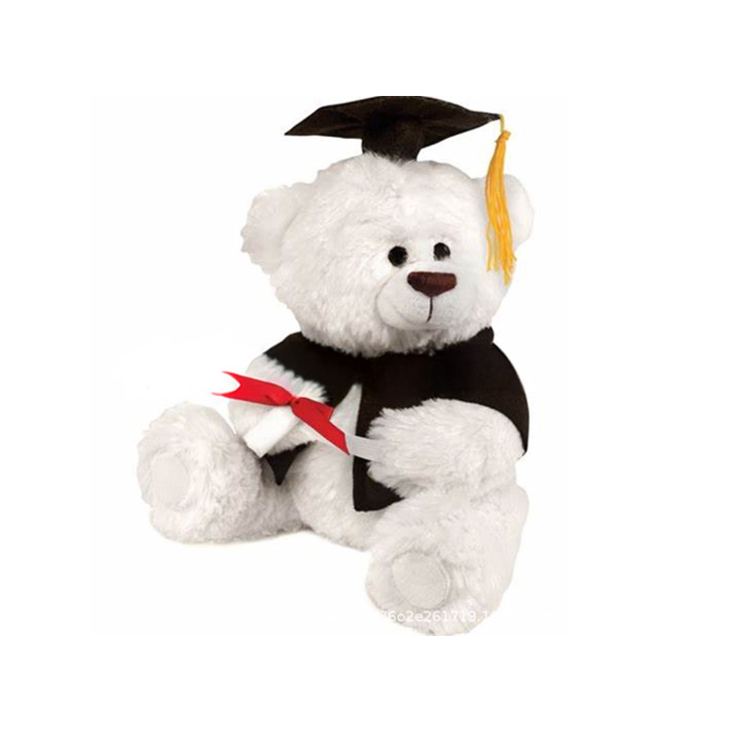 Soft White Bear Sitting Graduation Plush