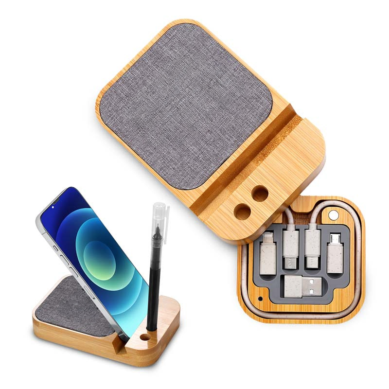 Eco Friendly Grey Wireless Charger Charging Cable Kit