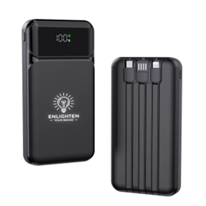 RABS PD22.5W Powerbank With Built in Cables and Digital Display