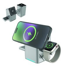 3-in-1 Auto Rotate Magnetic 15W Wireless Charger Desktop